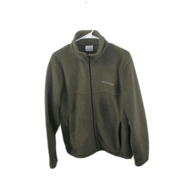 Columbia Men's Army Green Zip Front Long Sleeve Fleece Size Medium - Picture 1 of 5